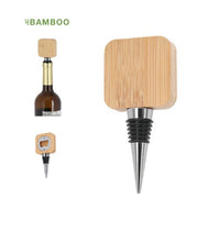 Cargar imagen en el visor de la galería, Tapón de vino personalizado de bambú con inicial y fecha