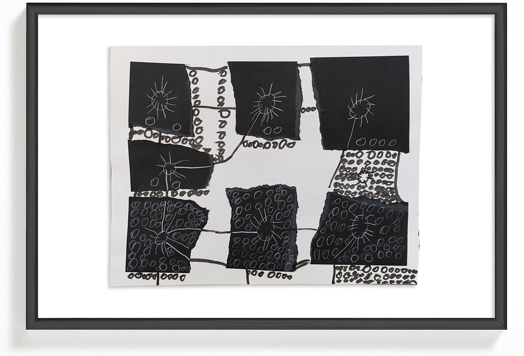 Arte Abstracto Blanco y Negro Formato A3