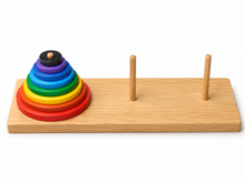 Cargar imagen en el visor de la galería, Torre de Hanoi – Juguete de Madera Artesanal y Solidario
