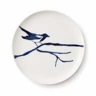 Plato de Porcelana Artesanal con Pájaro – Hecho a Mano