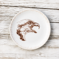 Plato de Pan Artesanal con Águila – Porcelana Pintada a Mano