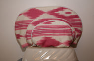 CONJUNTO DE NECESERES TELA ÉTNICA ROSA PLASTIFICADA