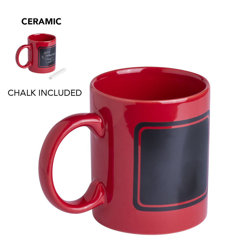 Taza con pizarra y tiza
