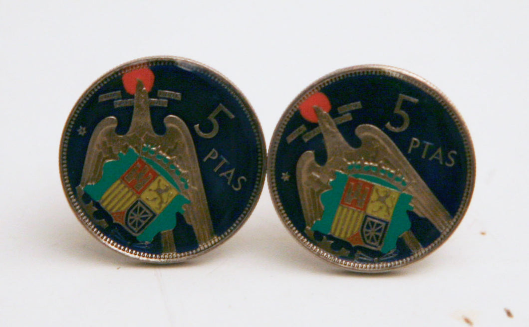 Gemelos hechos con monedas antiguas