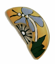 Cargar imagen en el visor de la galería, Broche vidrio pintado a mano con forma de abanico
