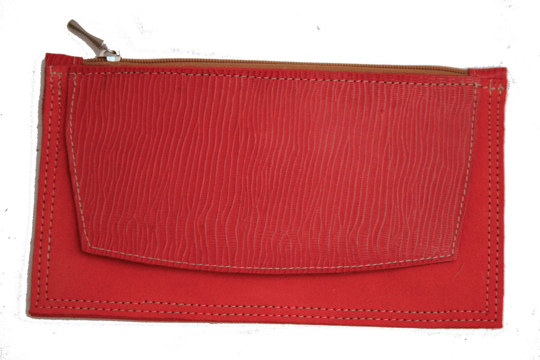 Cartera monedero en piel y serraje